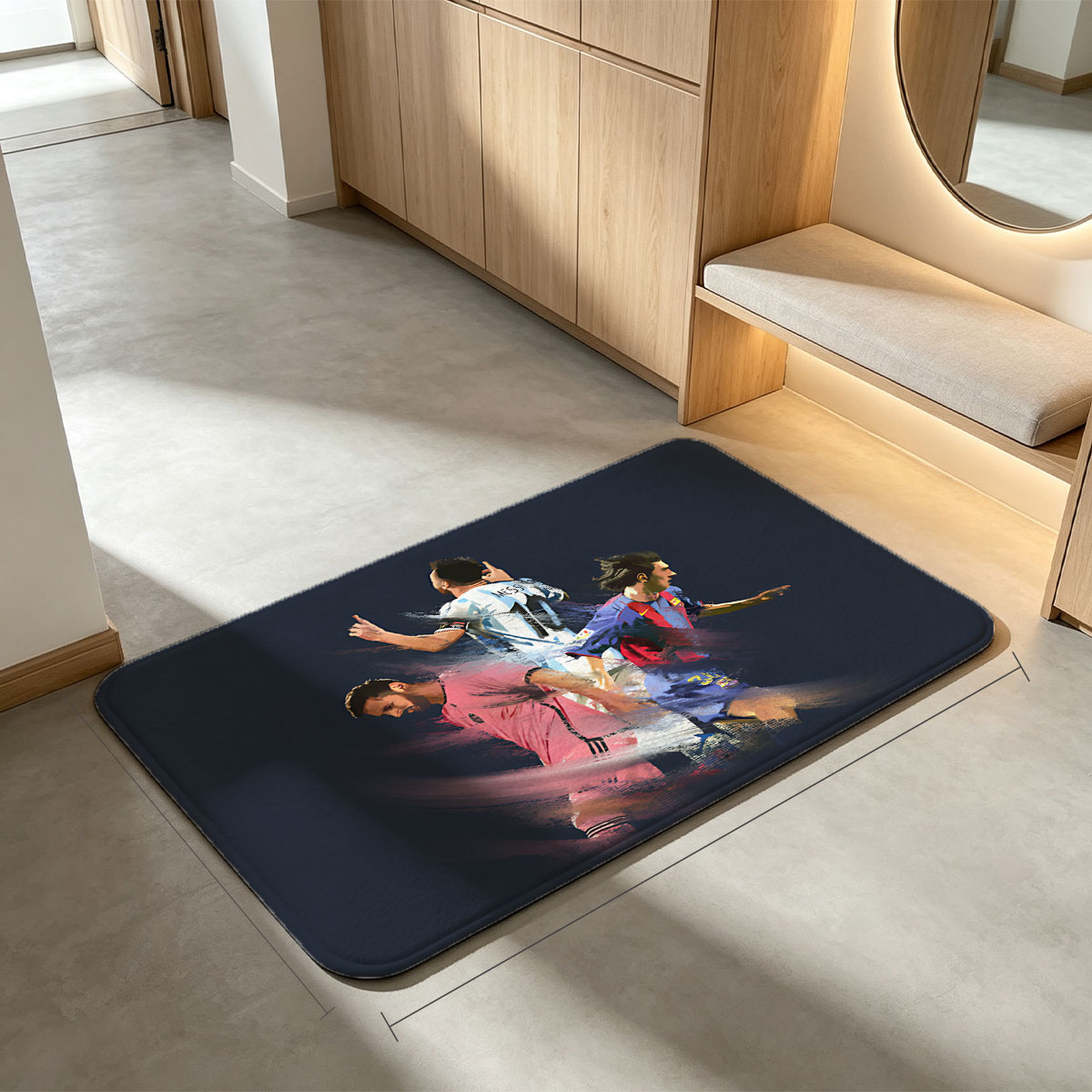 Lionel Messi in Action: Argentina, Barcelona, and Inter Miami Moments - Flannel floor mat