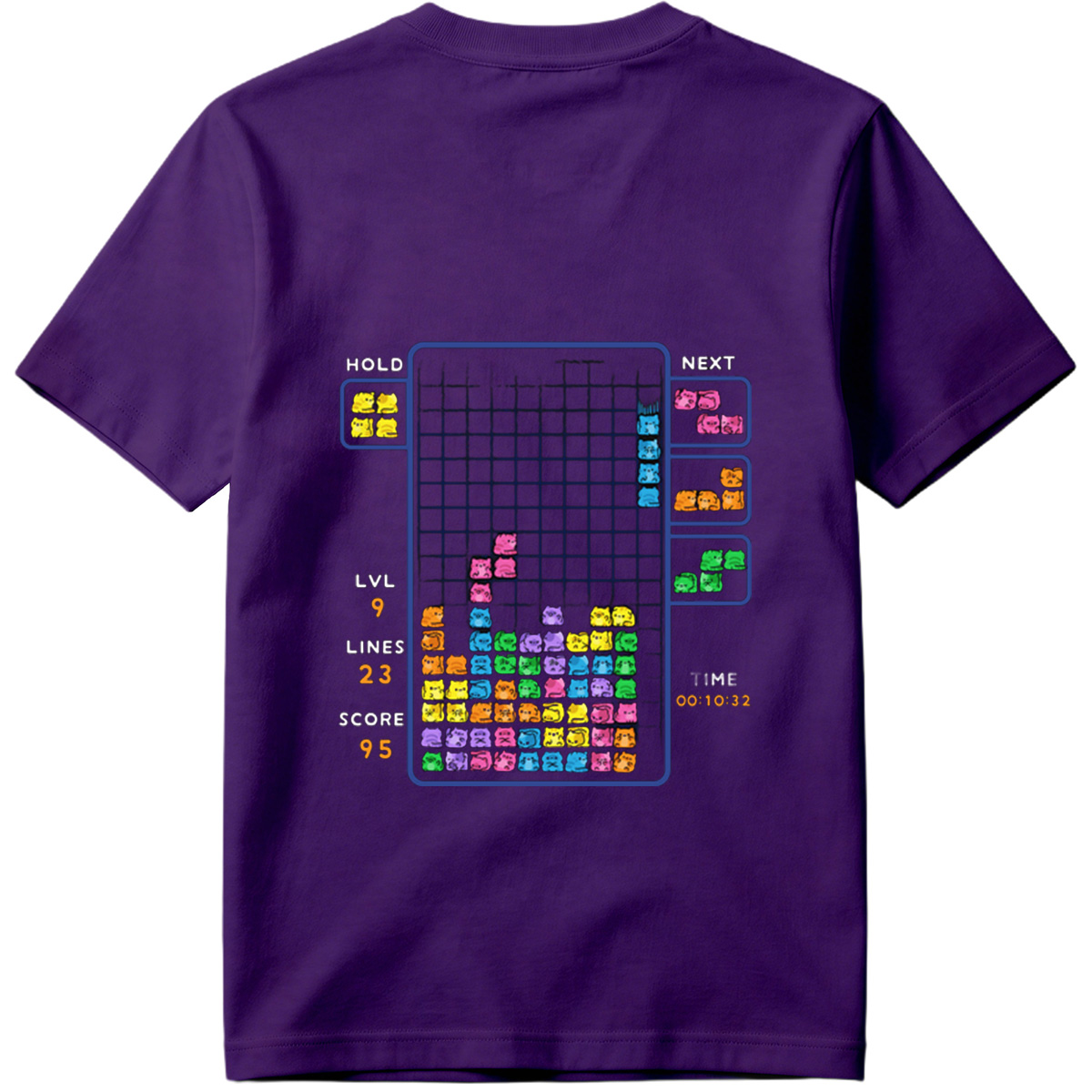 Cat Tetris: Level 9 Action - Tee