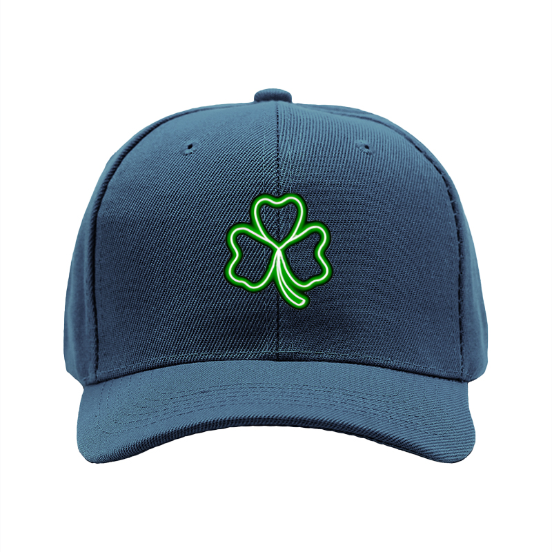 1pc New Baseball Cap with Neon Green Clover Print and Glowing Design Unisex Adjustable Hat for Outdoor Activities and Casual Wear Adults and Teens