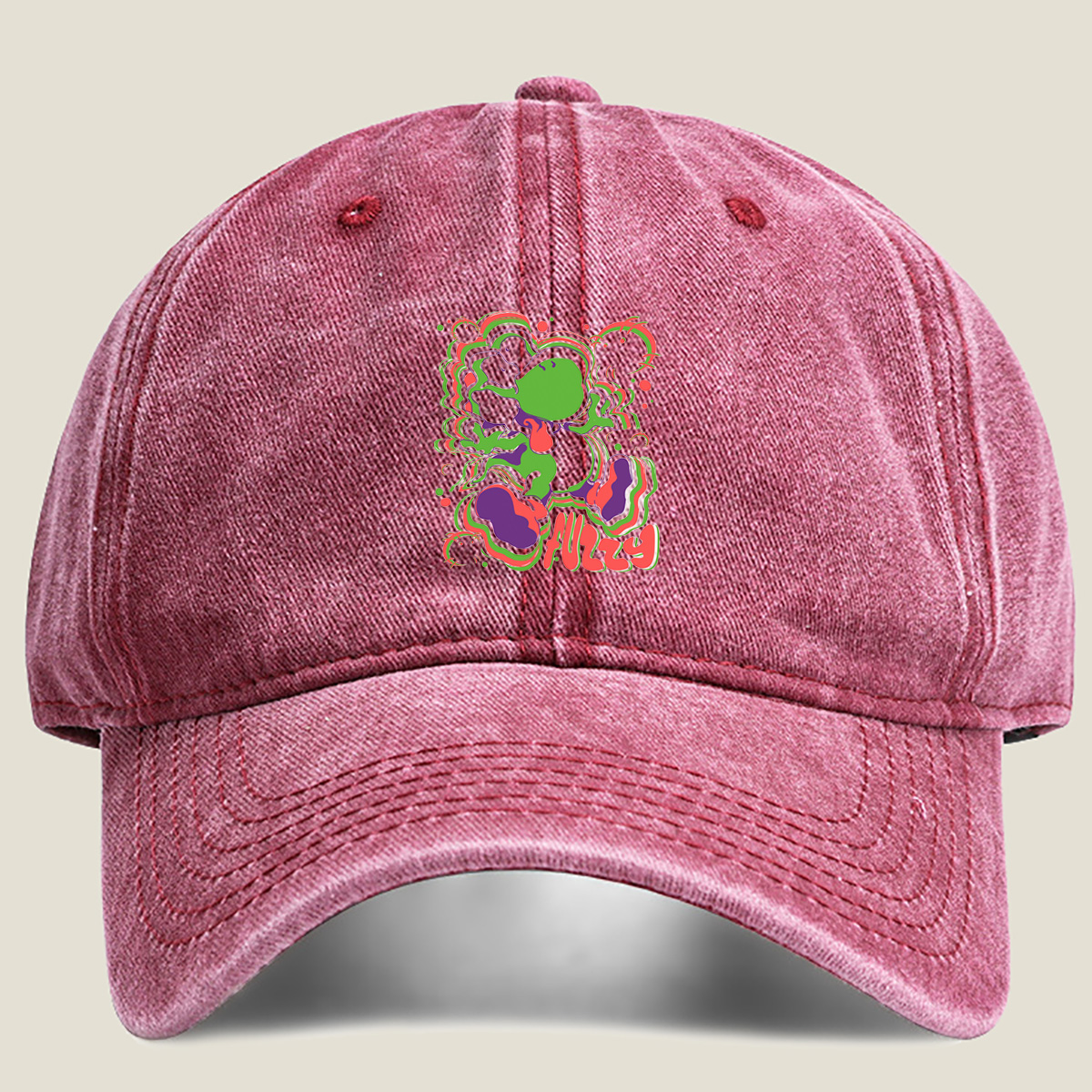 Yoshi Fuzzy Art Design - Washed Denim - Baseball Cap