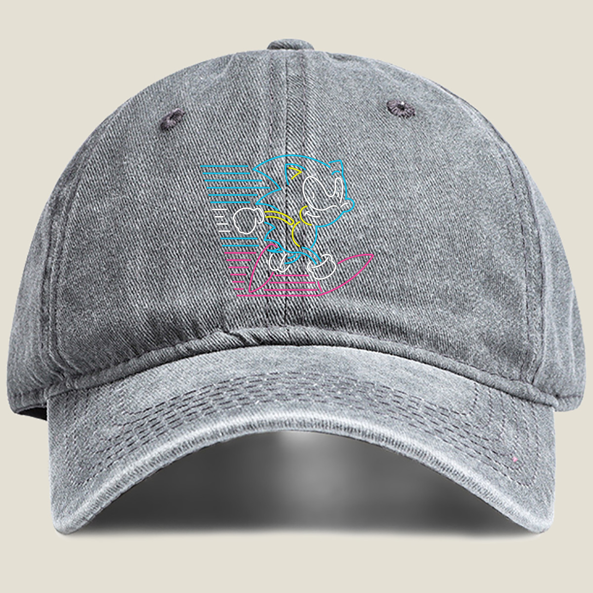 Sonic the Hedgehog in Motion - Washed Denim - Baseball Cap