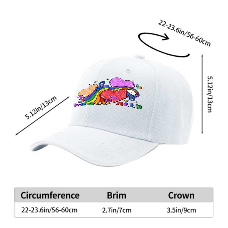 Unisex Classic Sandwich Hat with Pride Rainbow Hearts and 