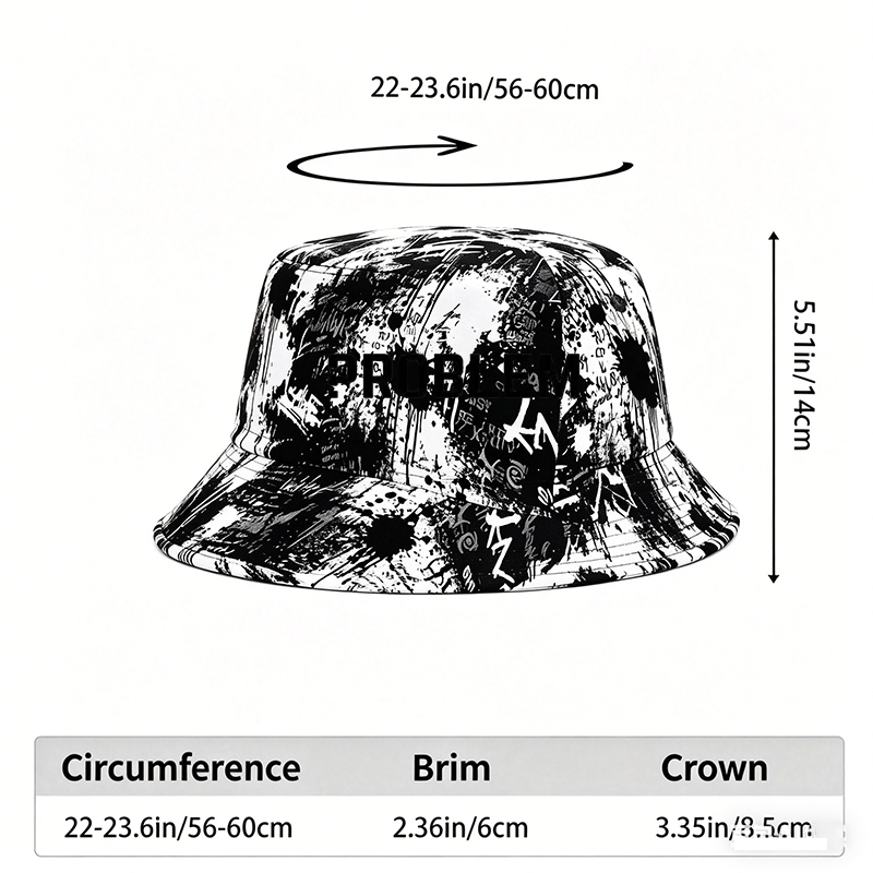 Unisex Classic Graffiti Bucket Hat with Bold 