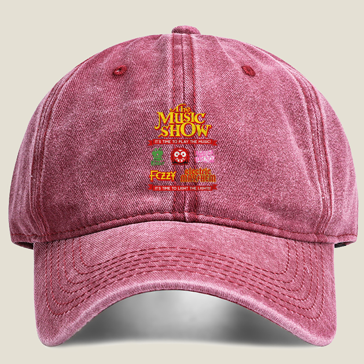 The Music Show: Kermit, Animalhead, Miss Piggy, Fozzy, Electric Mayhem - Washed Denim - Baseball Cap