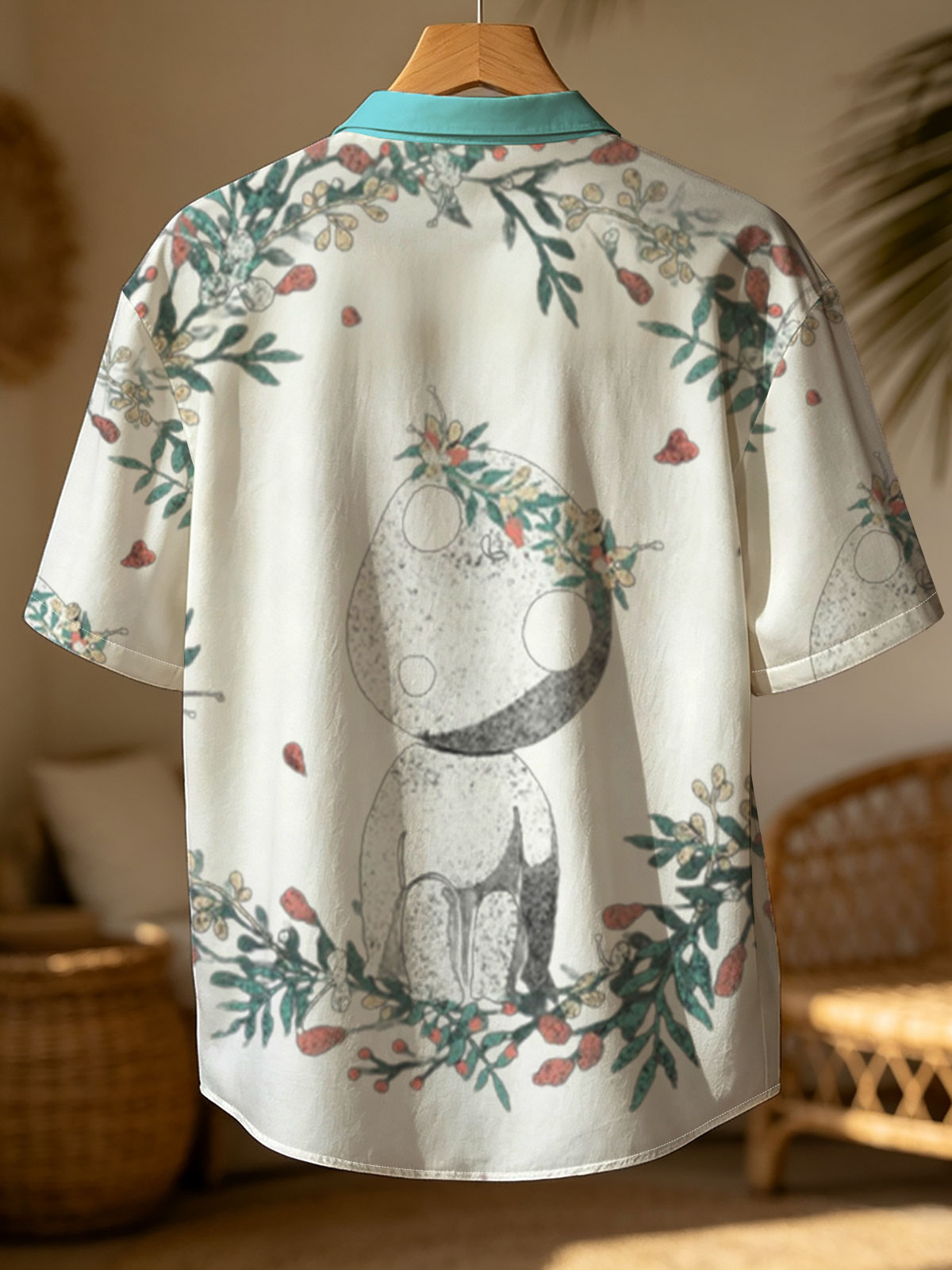 Cute Panda with Floral Crown in Wreath -  Shirt