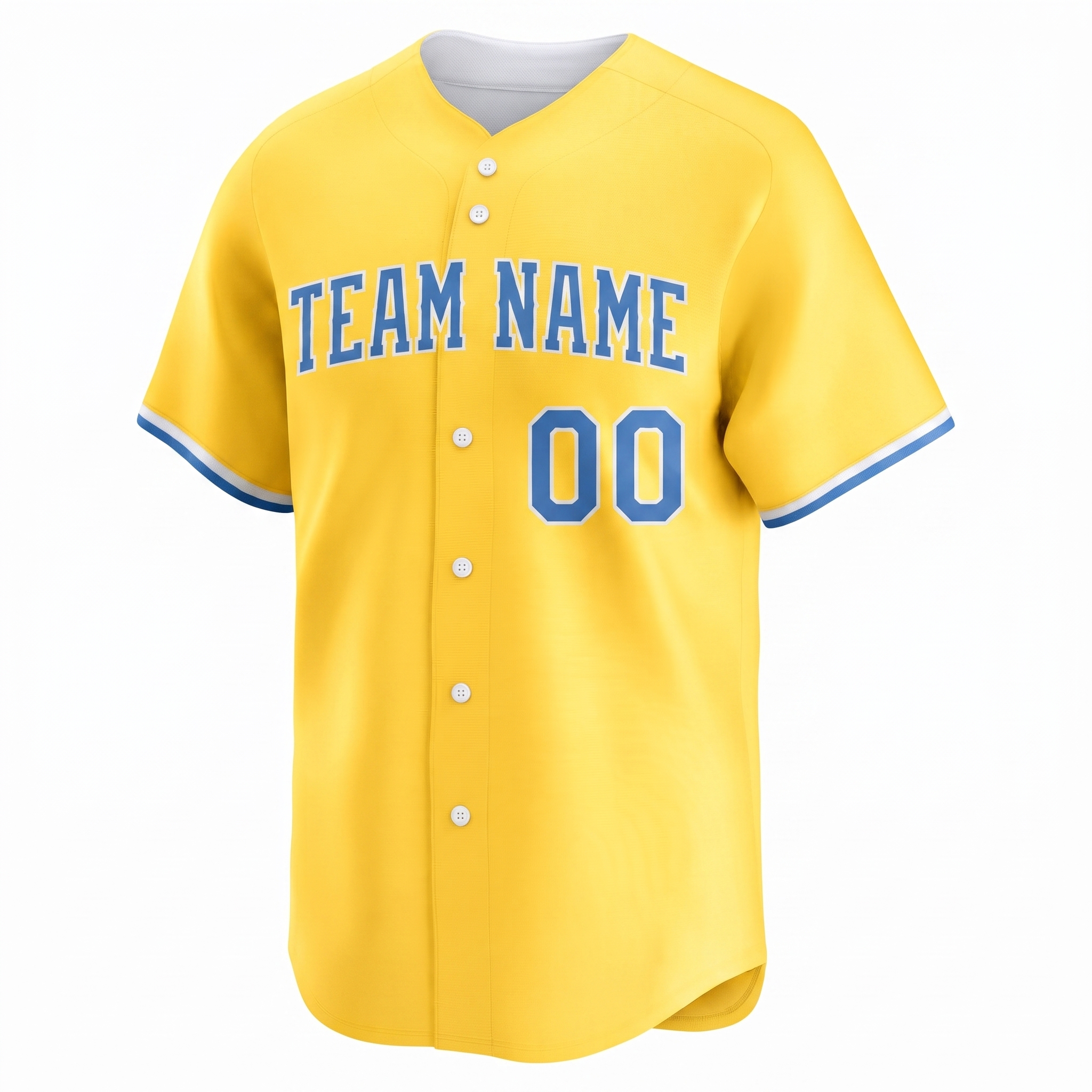Custom Printed Boston City Marathon Style Baseball Jersey Yellow Short Sleeve Button Down Shirt for Men and Women
