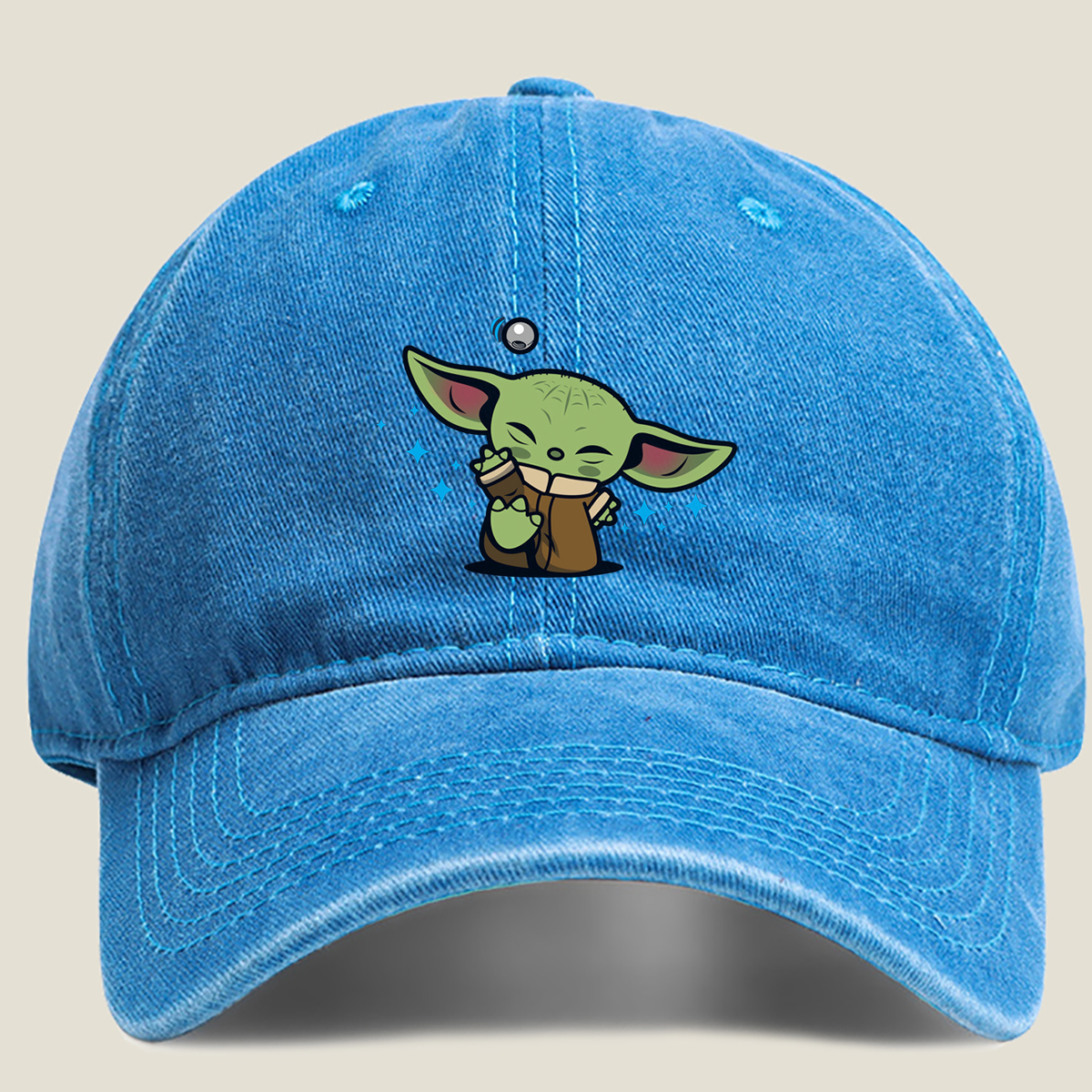Hello Grogu: The Mandalorian's Adorable Companion - Washed Denim - Baseball Cap