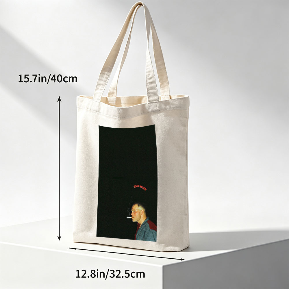 Zach Bryan Smoking Cigarette in Dark Night Scene - Canvas tote bags