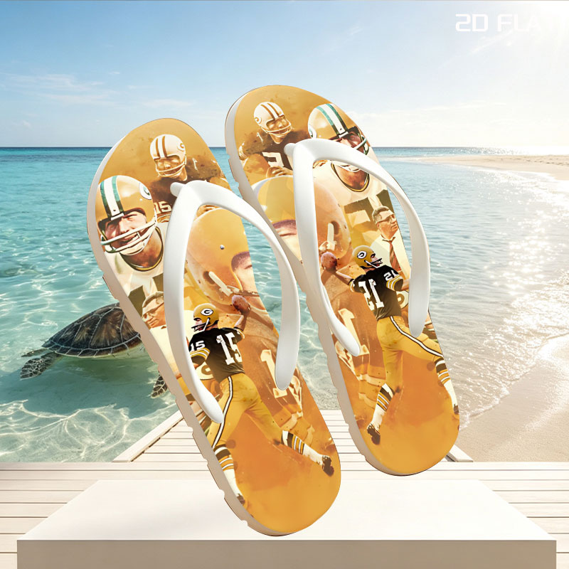 Bart Starr, Green Bay Packers Quarterback #15, Football Legend -  flip-flops