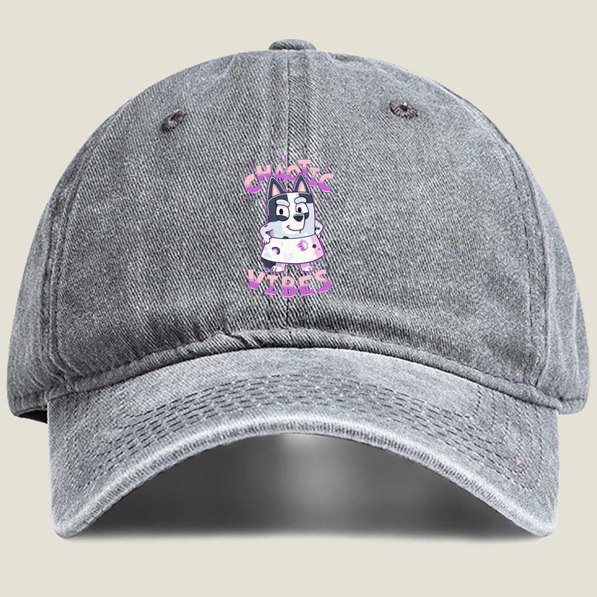 Bluey Chaotic Vibes - Washed Denim - Baseball Cap