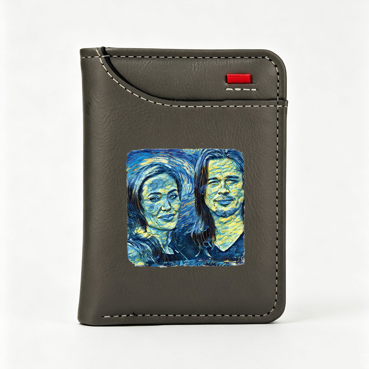 Van Gogh-Style Portrait of Two Individuals with Expressive Brushwork - Vertical Style Wallet