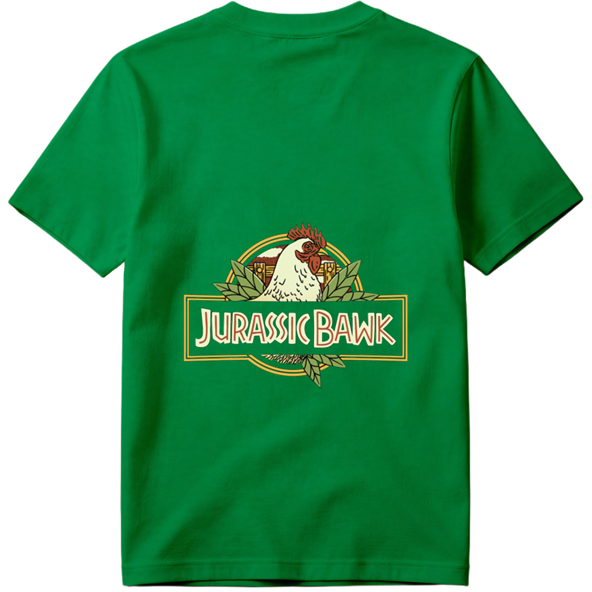 Jurassic Bawk - Chicken Logo Design - Tee