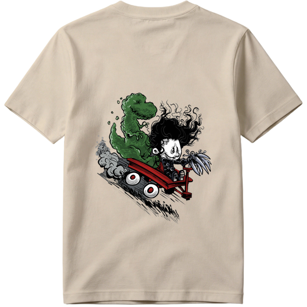 Coraline and the Green Monster in a Red Cart - Tee