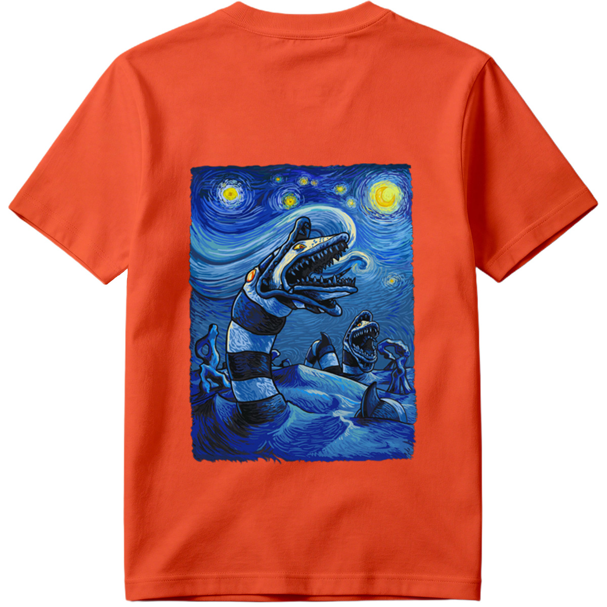Starry Night with Loch Ness Monster - Tee