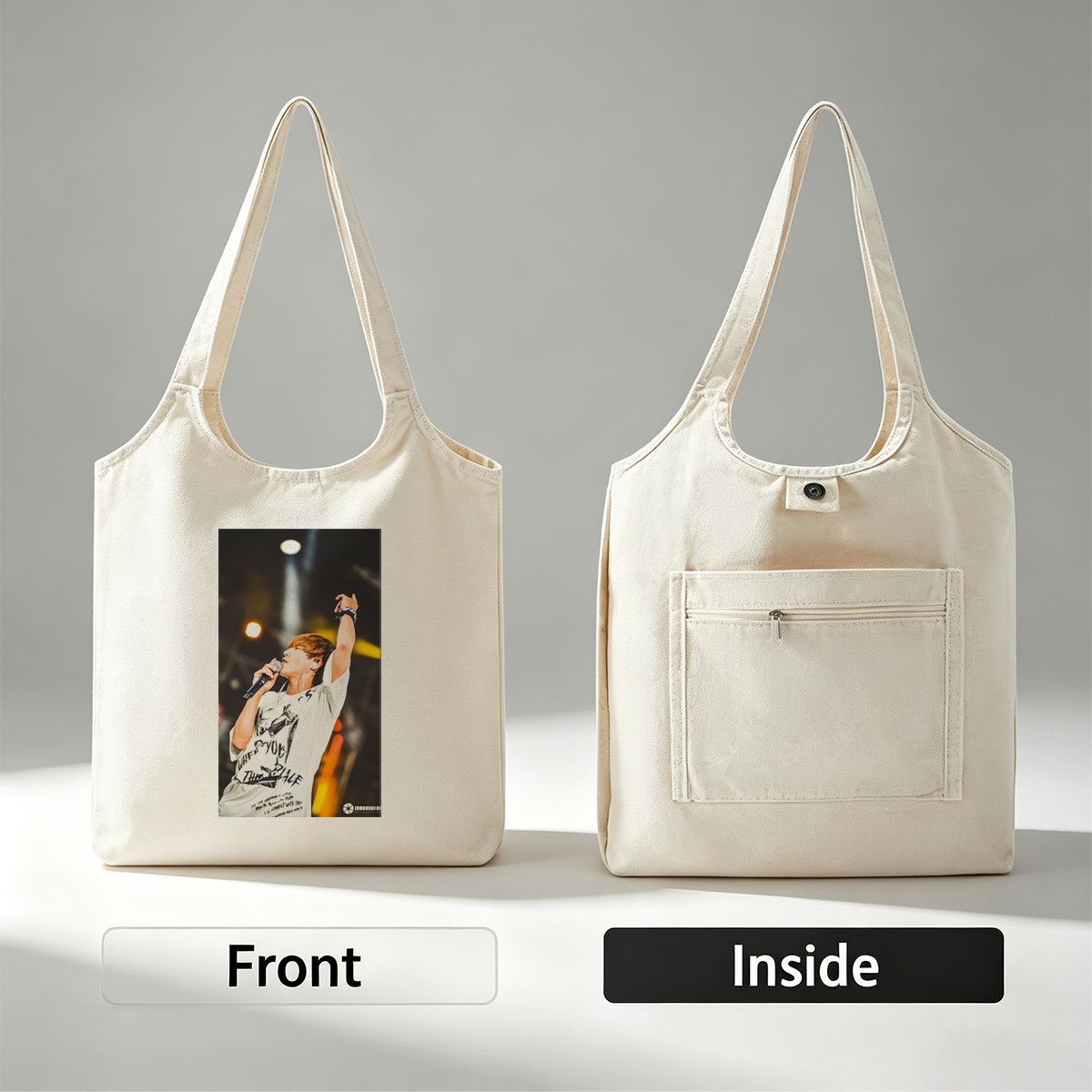 Yuta Okkotsu Live Performance Singing on Stage with Microphone - Canvas shoulder bags/