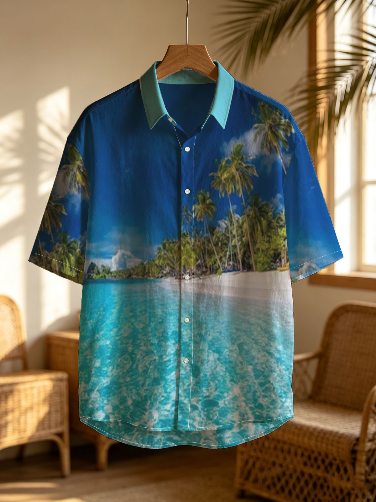 Crystal Clear Waters and Palm Trees on a Tropical Beach -  Shirt