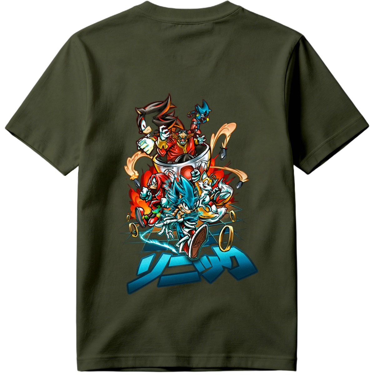 Sonic the Hedgehog: Sonic, Shadow, Knuckles, Tails, and Silver in Action - Tee