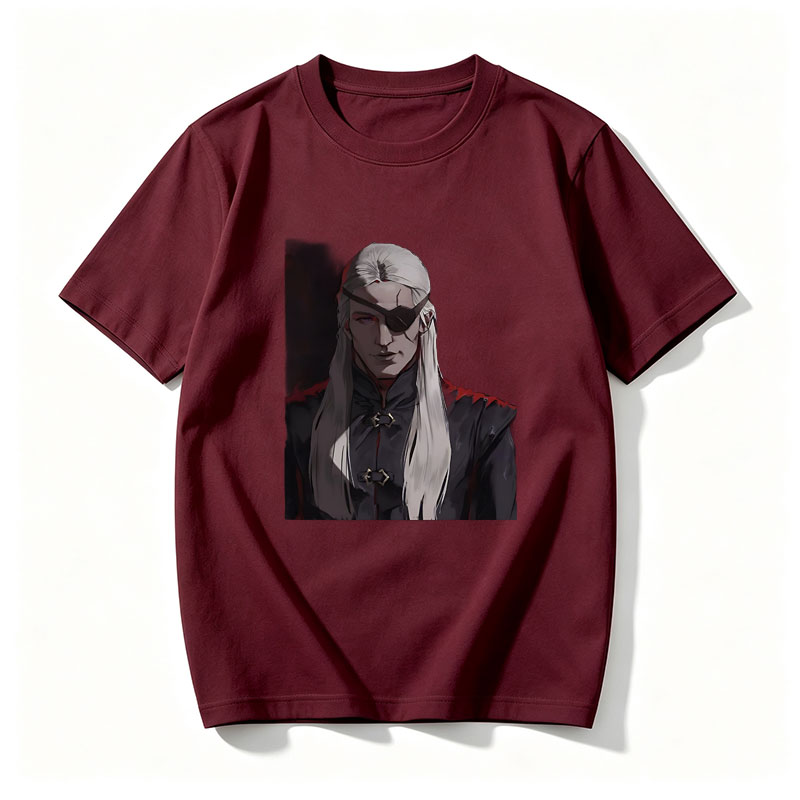 Elderly Warrior with White Hair and Eye Patch in Dark Armor - Tee