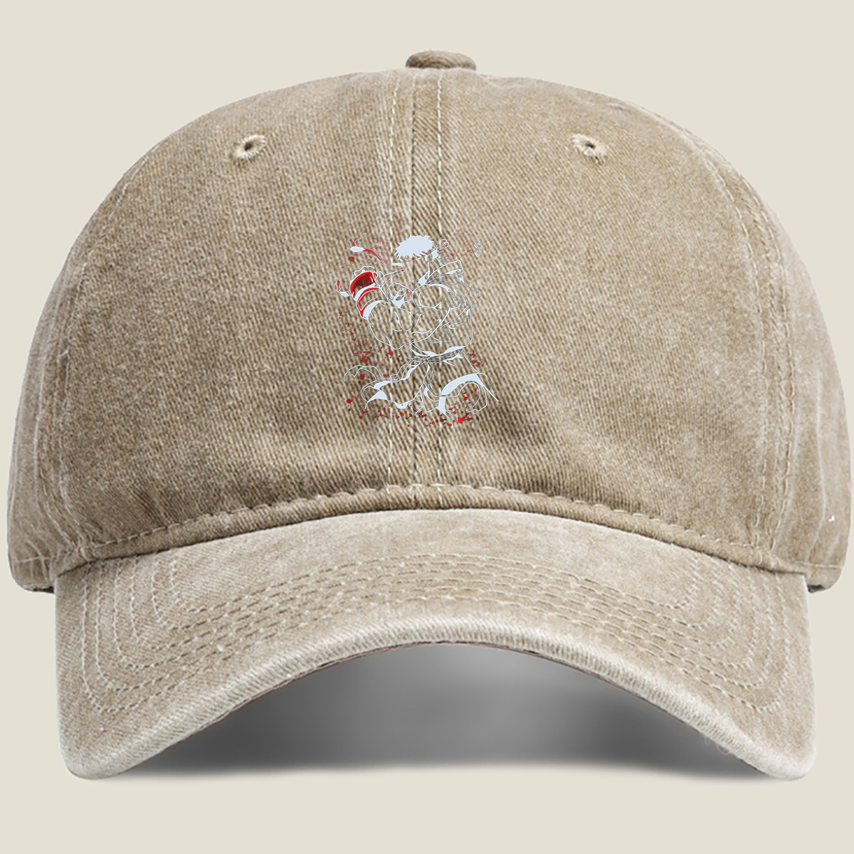 Naruto: Gaara in Battle Pose - Washed Denim - Baseball Cap