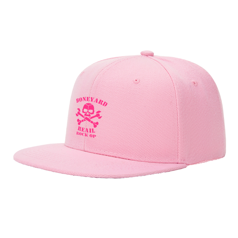 Flat Brim Baseball Cap Boneyard Skull Crossbones Print Streetwear Underground Skate Style for Basketball Court Skate Park Urban Lifestyle Skaters Rappers Streetwear Enthusiasts