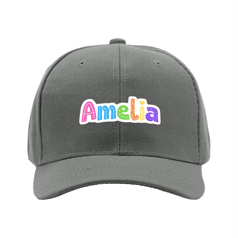 1pc New Baseball Cap with Colorful Amelia Letter Print Unisex Adjustable Hat for Outdoor Activities and Casual Wear Adults and Teens