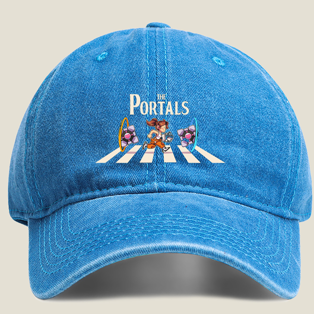 The Portals: A Character Crossing Through Dimensional Gates - Washed Denim - Baseball Cap