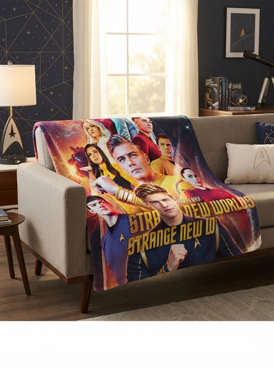Custom Photo Face Flannel Blanket Personalized Sci Fi Galaxy Cast Portrait Ultra Soft Anti-Pilling Cozy Throw Blanket