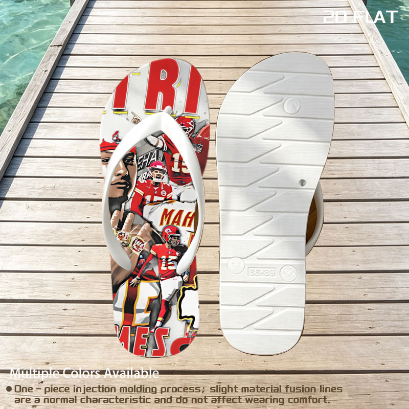 Patrick Mahomes Kansas City Chiefs Football Star Collage -  flip-flops