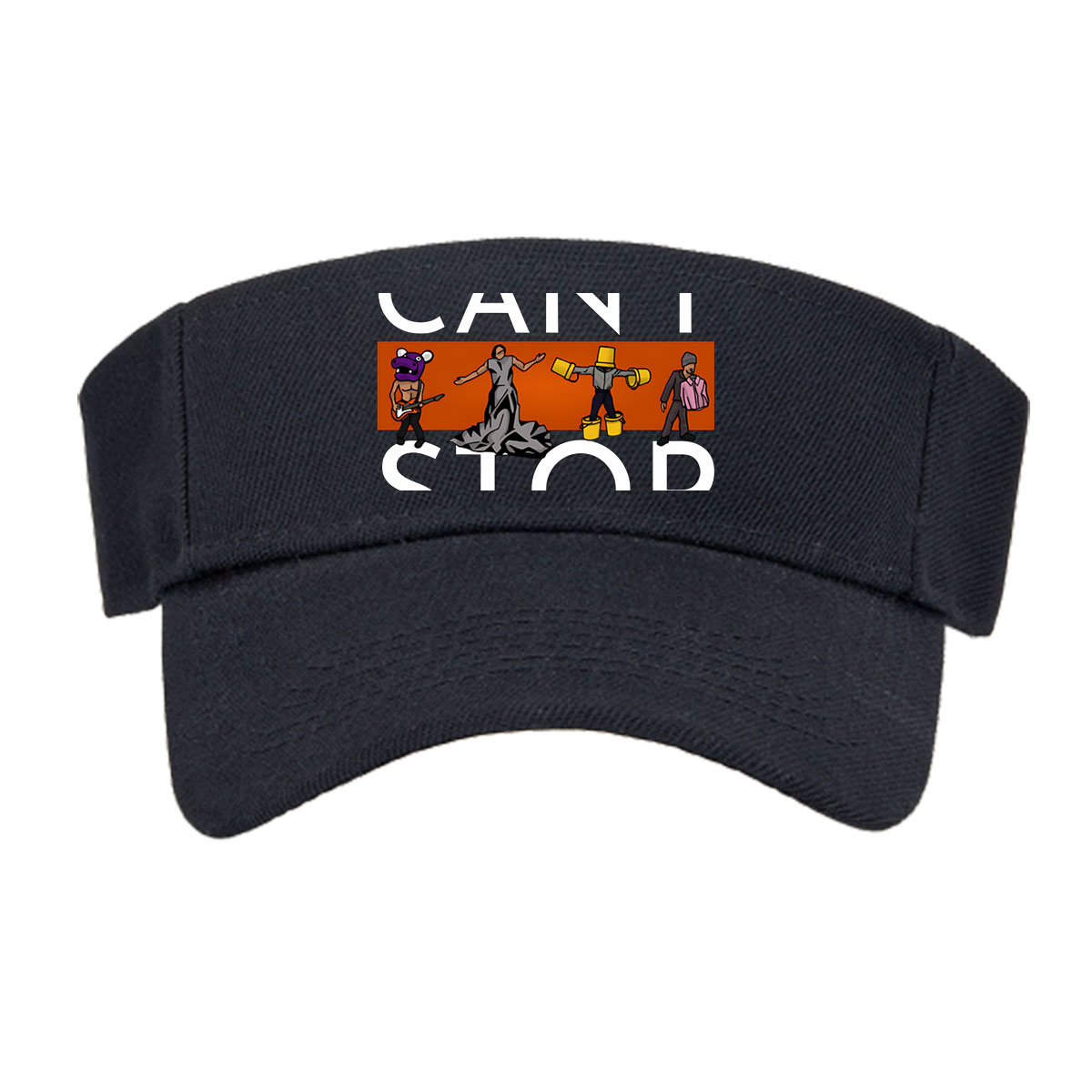 Can't Stop: Hippo Guitarist, Dancer, Bucket Man, and Pink Shirt Guy -  Visor cap