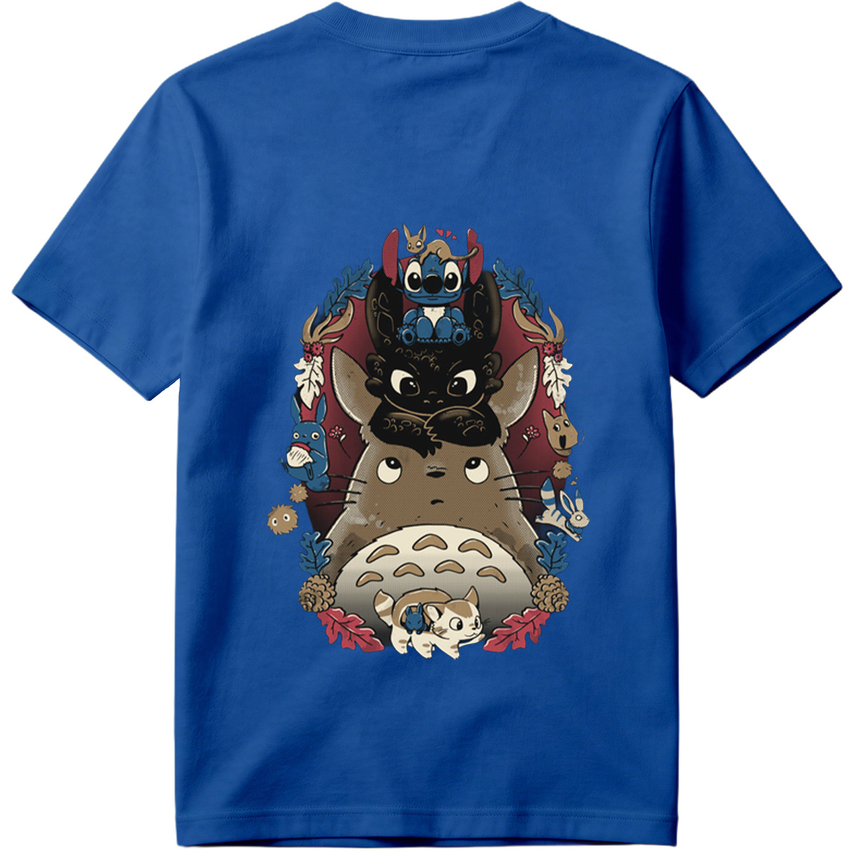 Totoro, Stitch, and Friends: A Whimsical Forest Gathering - Tee