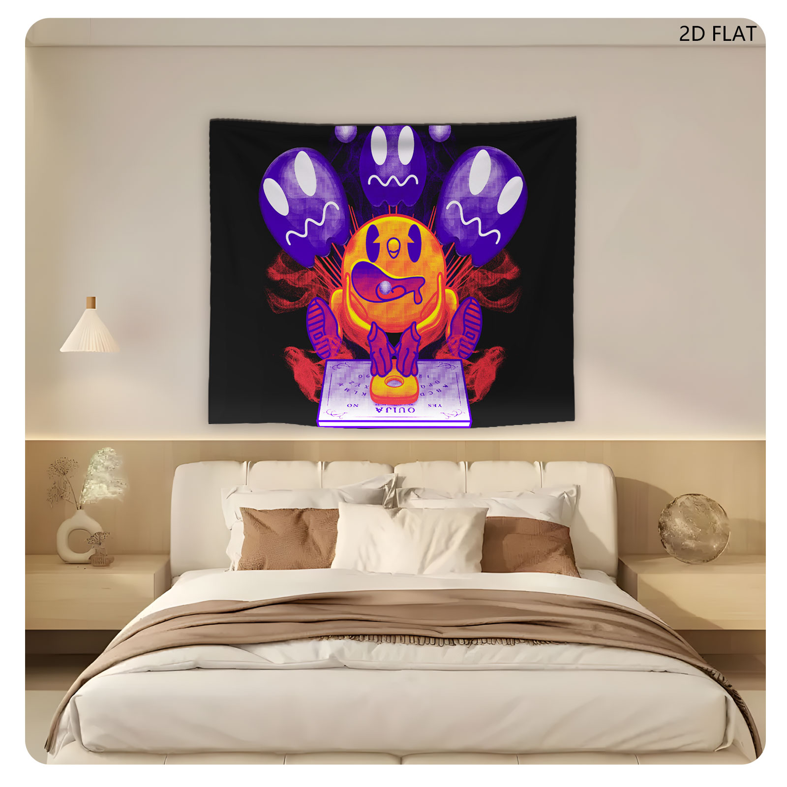 Pac-Man and Ghosts on Ouija Board - Tapestry