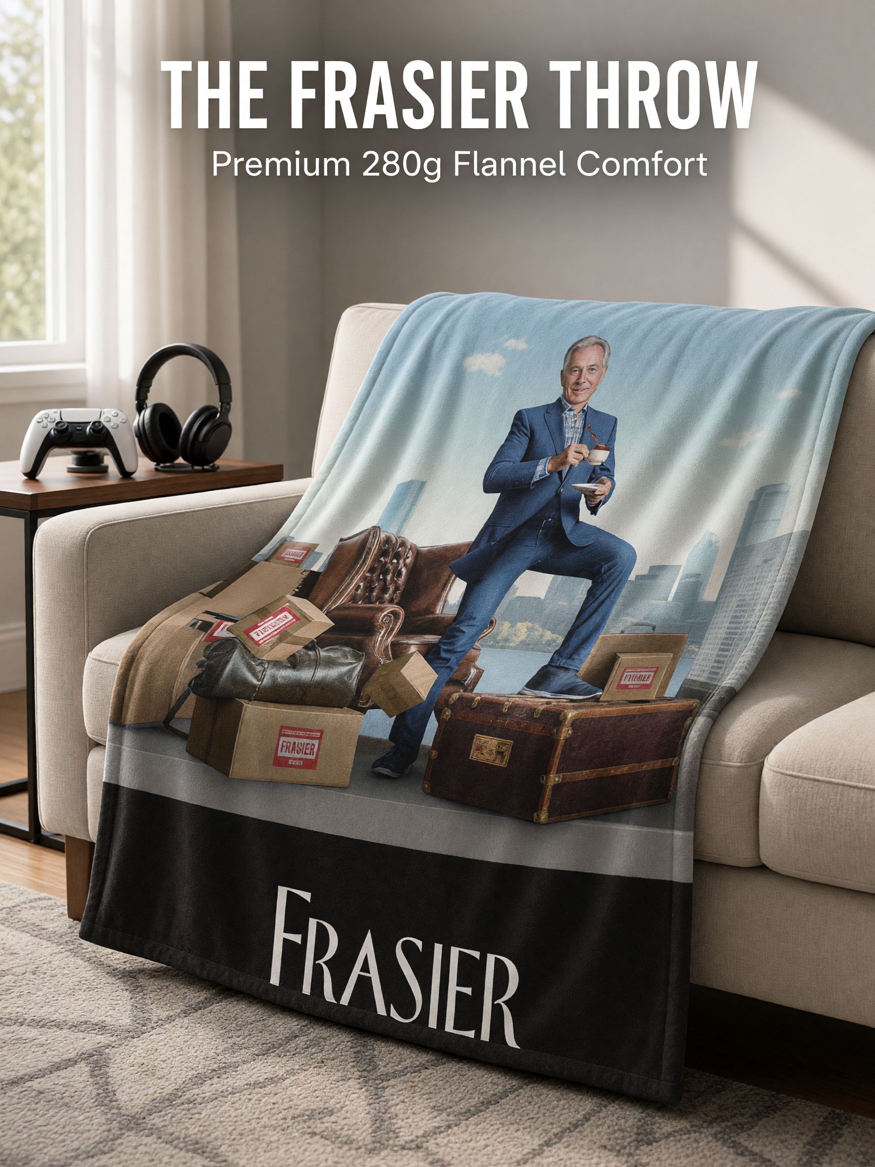 Custom Photo Face Blanket, Soft Flannel Personalized Picture Throw, Cozy Warm Bed and Sofa Keepsake Gift