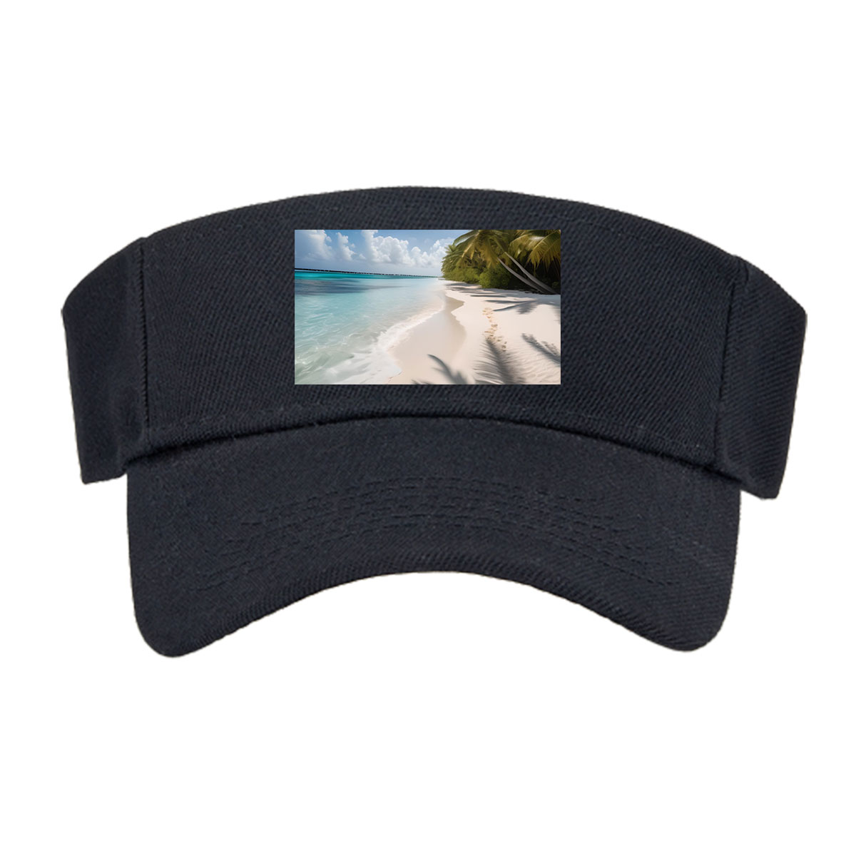 Tropical Beach with Palm Shadows and Crystal Clear Water -  Visor cap