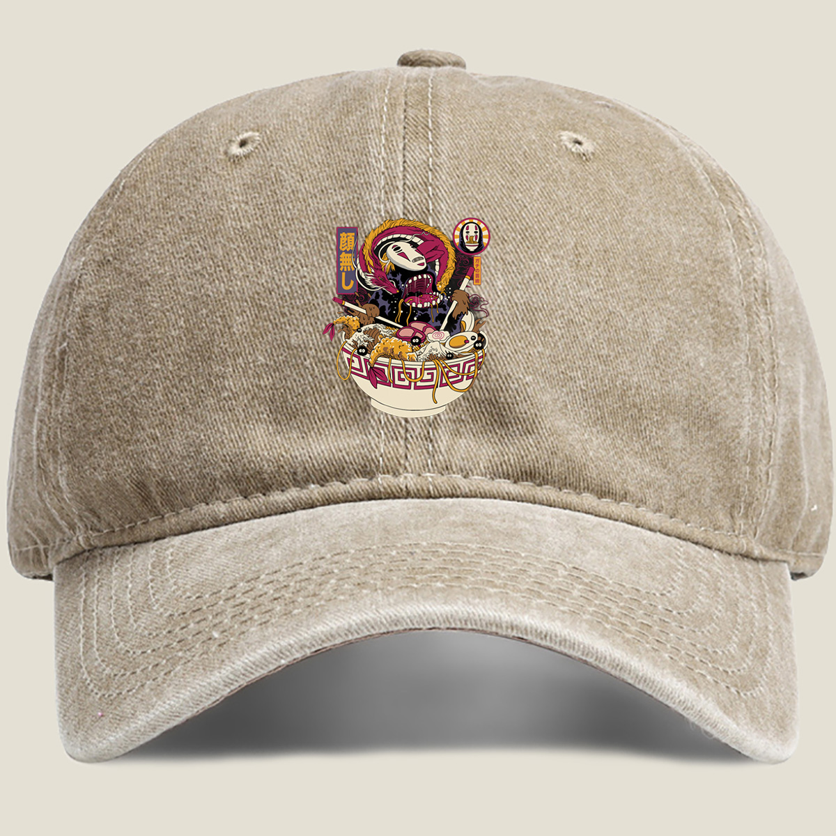 No-Face Ramen Bowl - Washed Denim - Baseball Cap