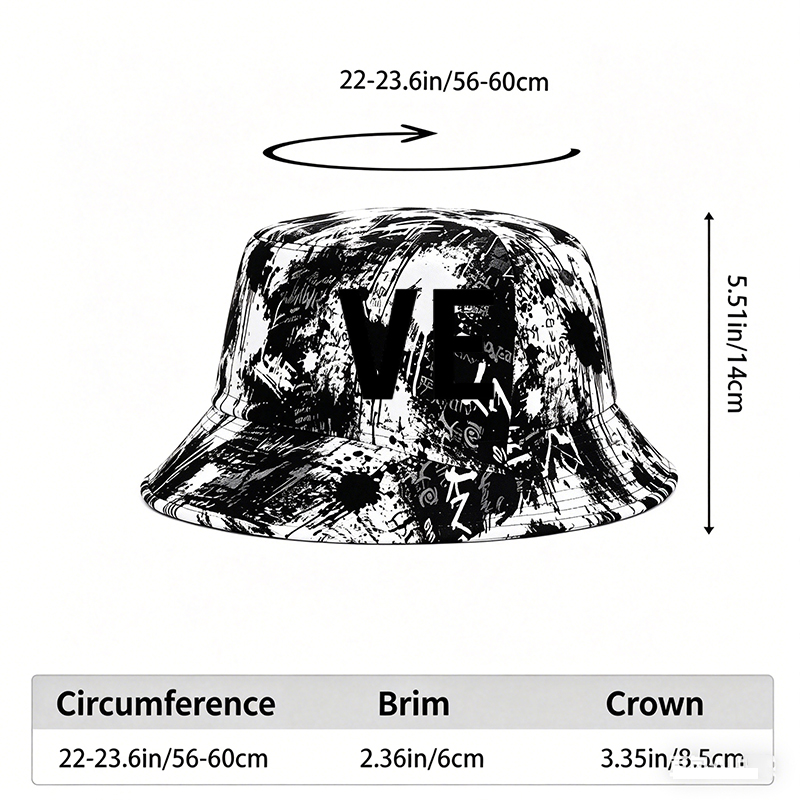Unisex Classic Graffiti Bucket Hat with Bold Letter Print Design | Streetwear Style for Urban Outdoors, Casual Walks, and Daily Wear | Perfect for Youth, Trendsetters, and Fashion Lovers Seeking Statement Headwear