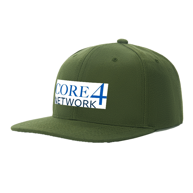 Flat Brim Baseball Cap Core4 Network Logo Print Streetwear Underground Skate Style for Basketball Courts Skate Parks Urban Lifestyle Skaters Rappers Streetwear Enthusiasts