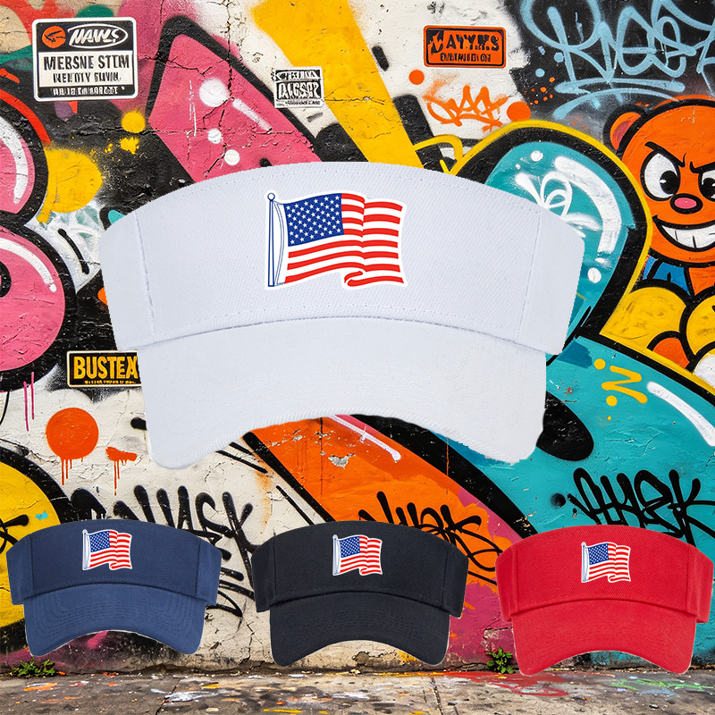 Unisex Classic Mesh Hat with American Flag Print - Lightweight Breathable Sun Protection Cap for Outdoor Activities, Ideal for Men and Women on Beach, Camping, Fishing, and Patriotic Events