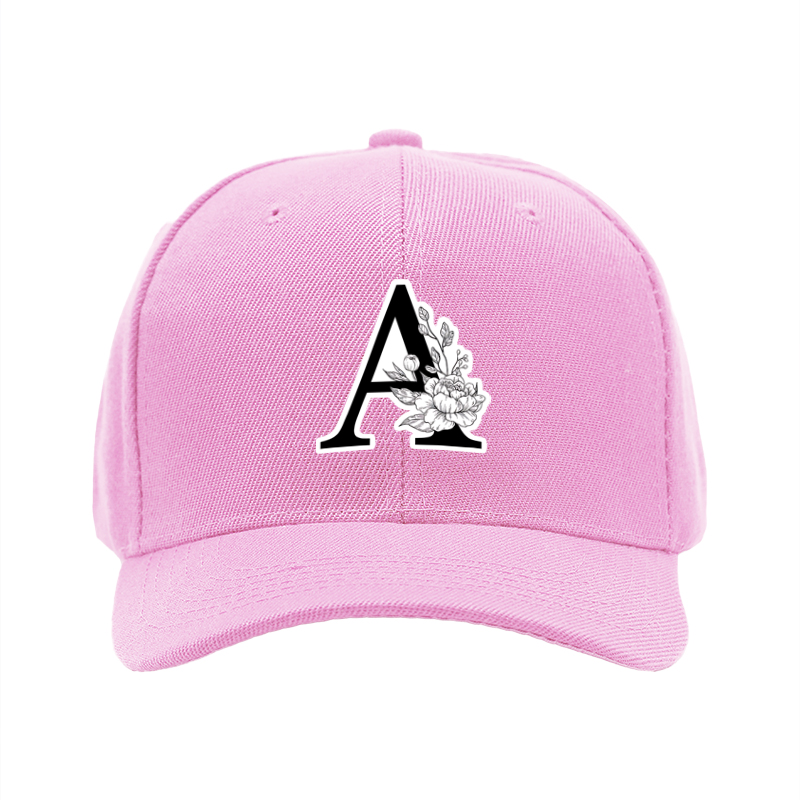 1pc New Baseball Cap with Letter A Floral Print Unisex Adjustable Hat for Outdoor Activities and Casual Wear Adults and Teens