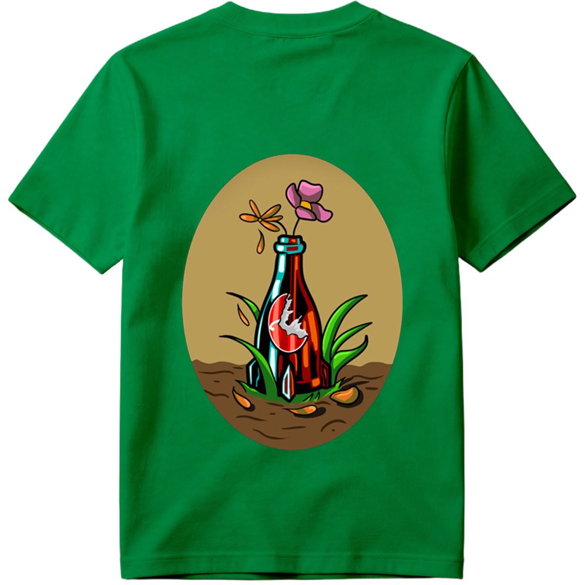 Bottle Garden with Flower and Dragonfly - Tee