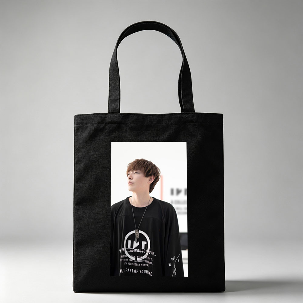 Taka from ONE OK ROCK in a Casual Outdoor Scene Wearing a Black Graphic T-Shirt and Necklace - Canvas tote bags