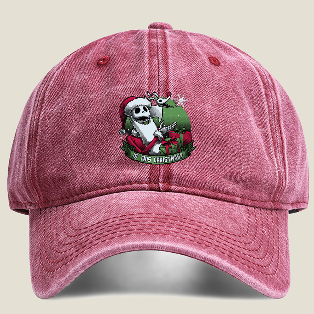 Jack Skellington and Zero - Is This Christmas? - Washed Denim - Baseball Cap