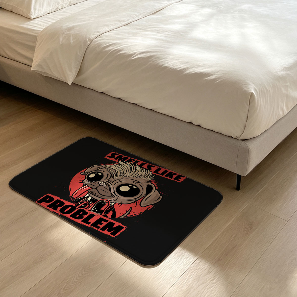 Deadpool Pug: Smells Like Problem - Flannel floor mat