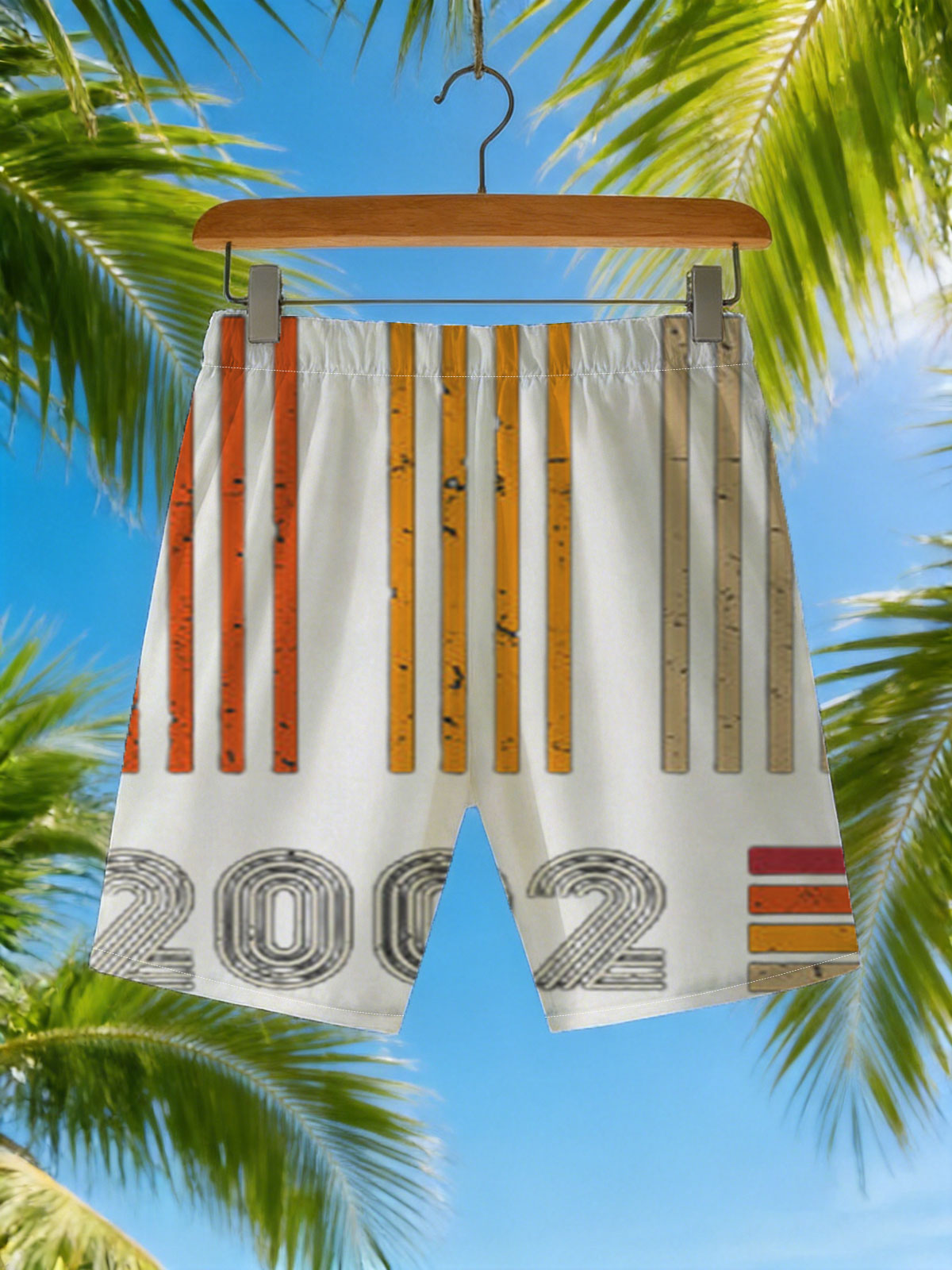 Shiny Since 2002: Retro Logo with Vintage Motorcycle Design -  Beach shorts
