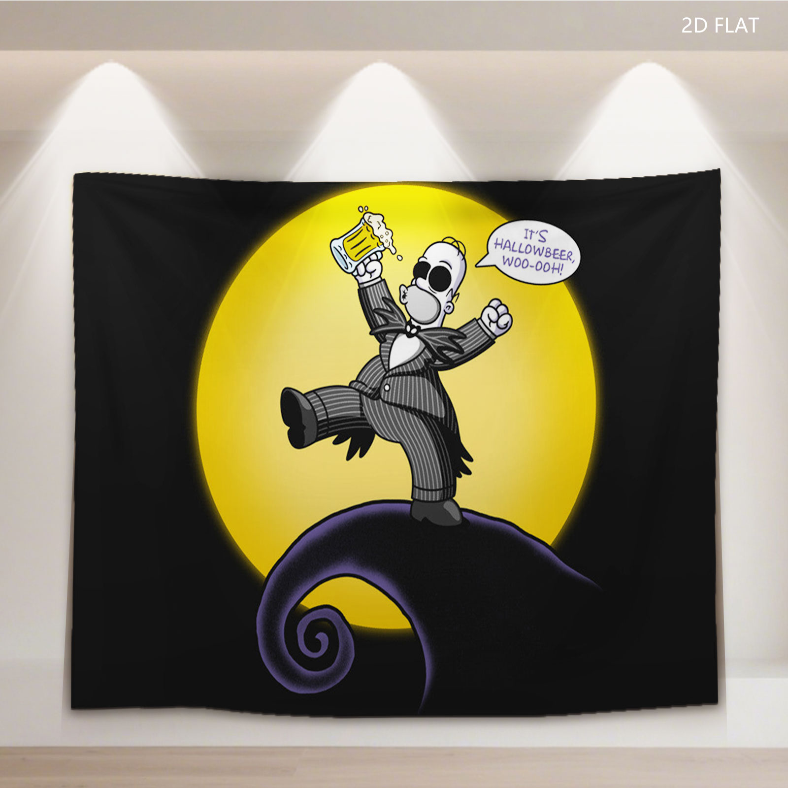 Jack Skellington Celebrates Hallowbeer Under the Moon - Tapestry