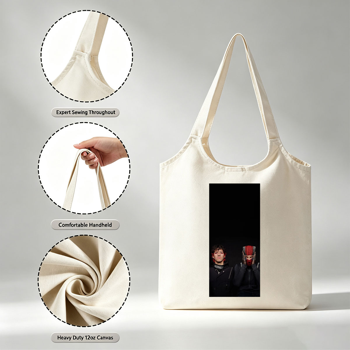 Imagine Dragons in Dark Studio Portrait with Bold Fashion and Expressive Poses - Canvas shoulder bags/