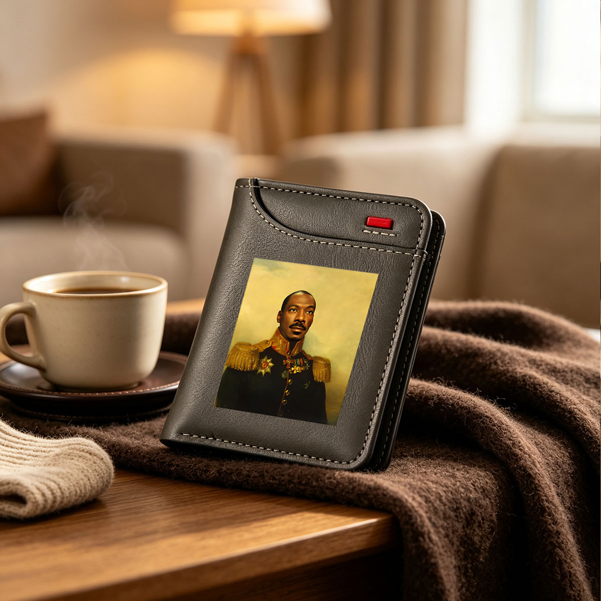 Portrait of a Distinguished Military Officer in Regal Uniform - Vertical Style Wallet