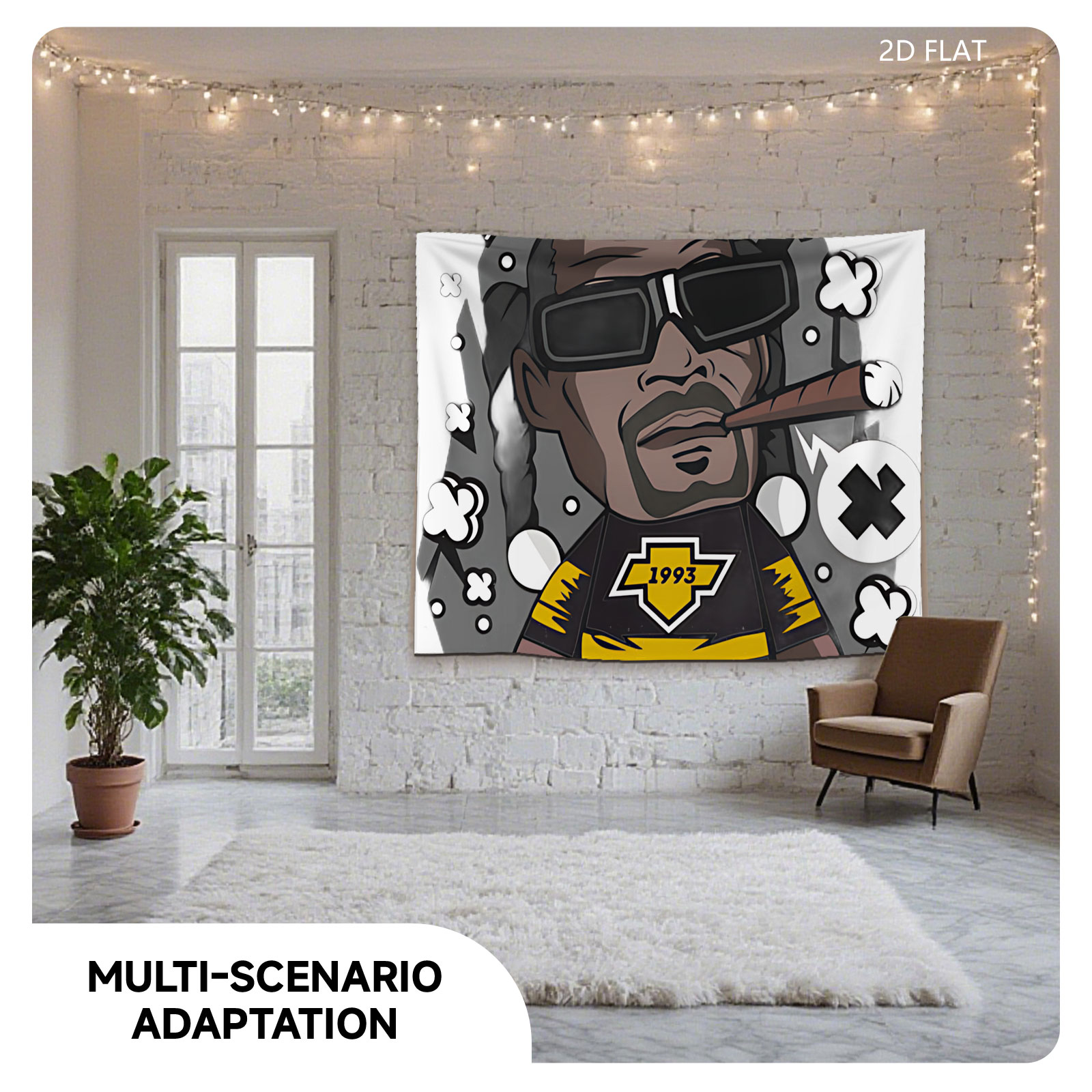 Snoop Dogg Cartoon Character with Cigar and 1993 Jersey - Tapestry
