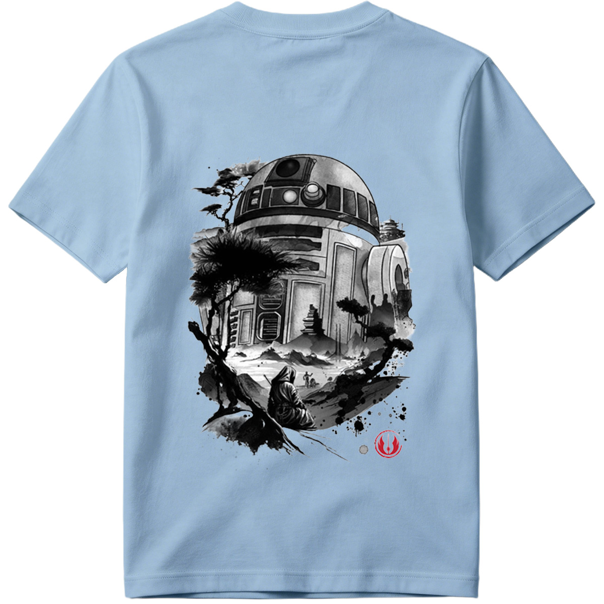 Star Wars: R2-D2 and Jedi in Zen Landscape - Tee