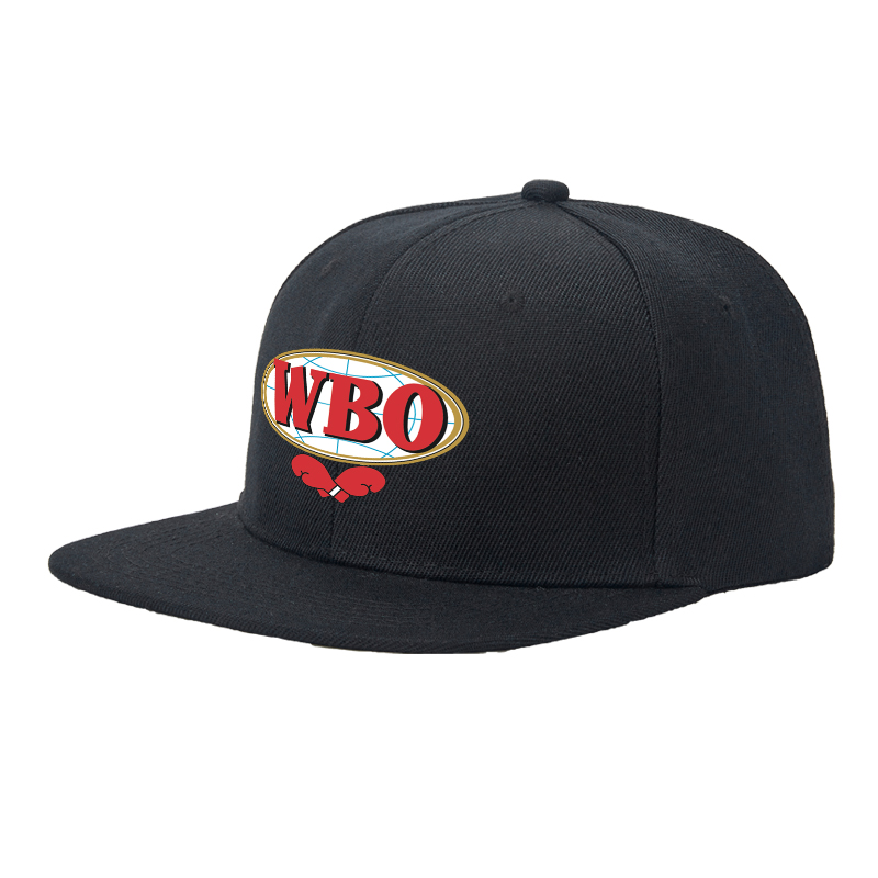 Flat Brim Baseball Cap WBO Boxing Logo Print Streetwear Underground Skate Style for Boxing Gym Basketball Court Urban Athletes and Hip Hop Culture Fans