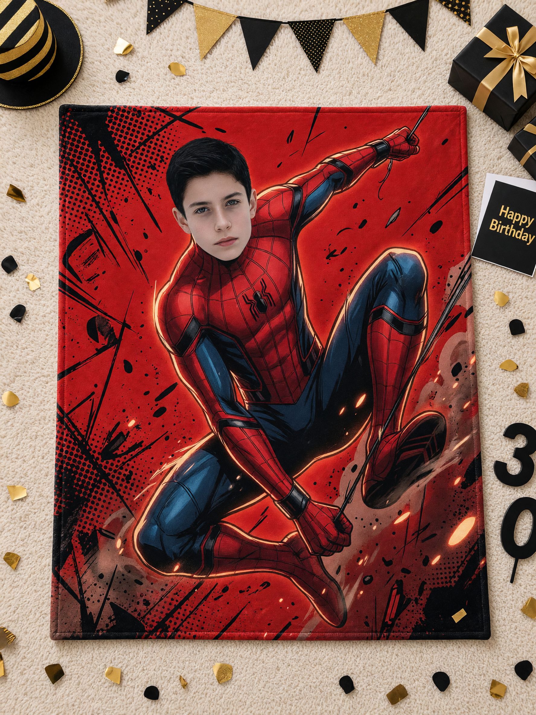 Custom Face Superhero Fleece Blanket Personalized Photo Throw Soft Flannel Bed Couch Cover Ideal Personalized Gift
